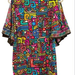 Trina Turk Multicolor Top Open Shoulder Top Size Small shoulder slits sexy